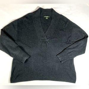 Eddie Bauer Women’s XL Cotton V Neck Sweater Raglan Long Sleeve